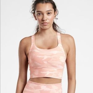 NWT Athleta Warrior Longline Bra Powervita Small P. Camo Lux Pink D-DD Cups